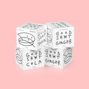 Four 'Good Shot' drink boxes stacked on a pink background