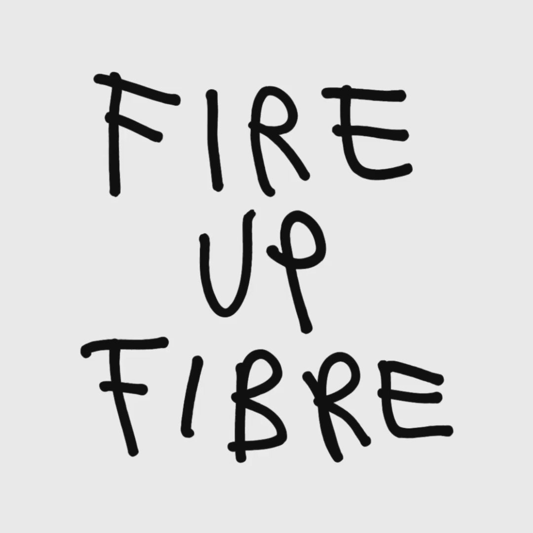 fire up fibre close up text video promoting good shit powder